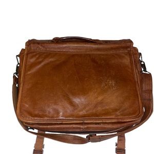 Tumi 1970's Vintage Napa Leather Carry All Messenger Crossbody Laptop Case Bag